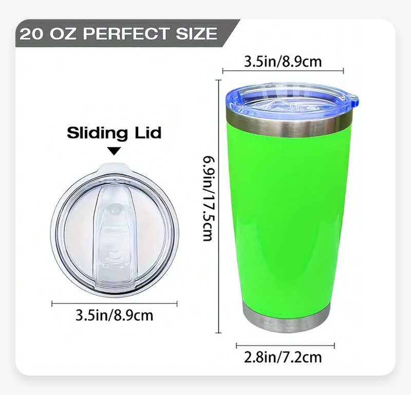 Alwin China RTS 20oz Neon Sublimation Stainless Steel Insulated Coffee Mug