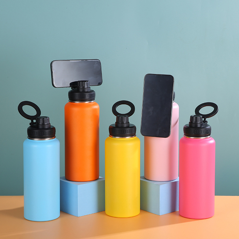 Alwin China RTS 32oz Sports Thermos Stainless Steel Magnet Insulated Water Bottle with Magnetic Phone Holder Lid