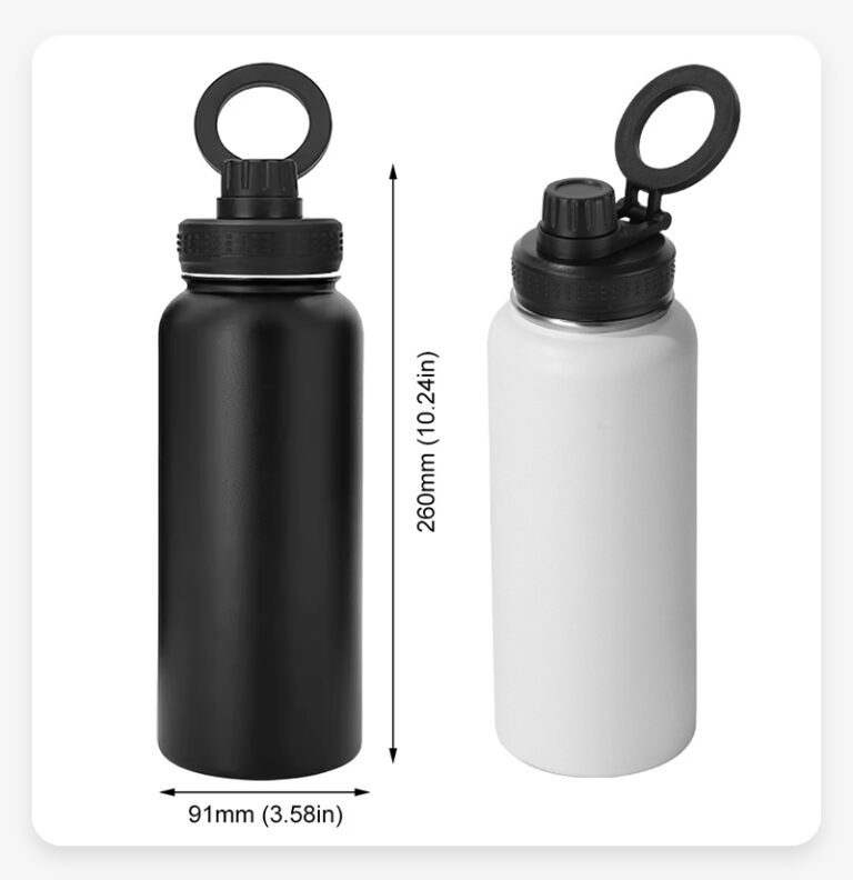 Alwin China RTS 32oz Sports Thermos Stainless Steel Magnet Insulated Water Bottle with Magnetic Phone Holder Lid