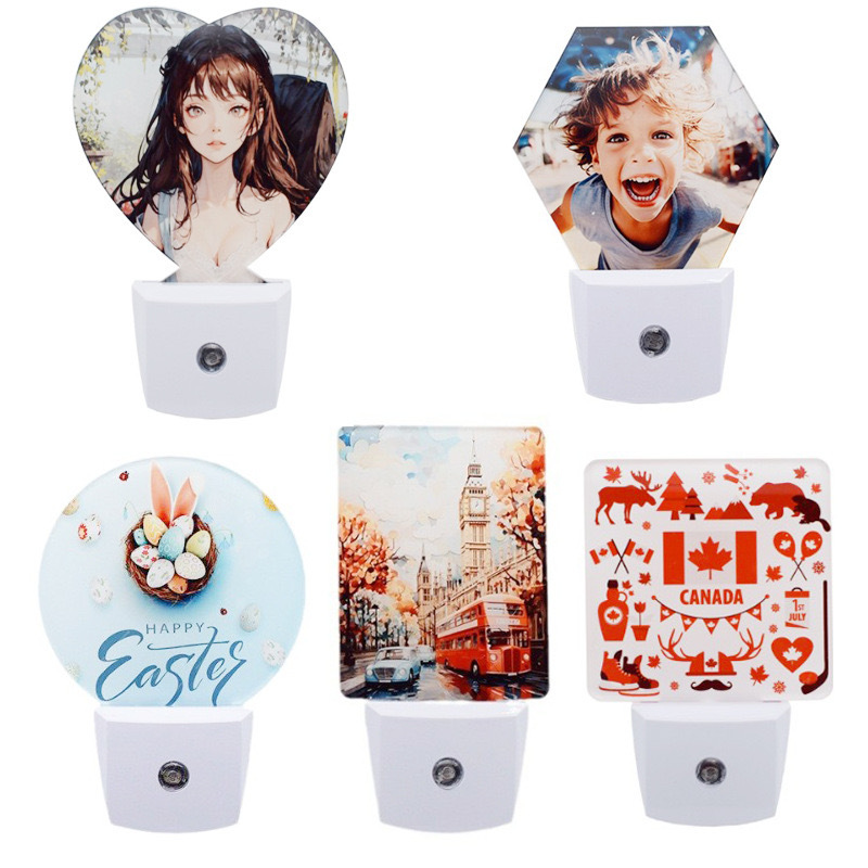 Alwin China RTS Hot Selling Sublimation Blank Acrylic LED Night Light US Plug