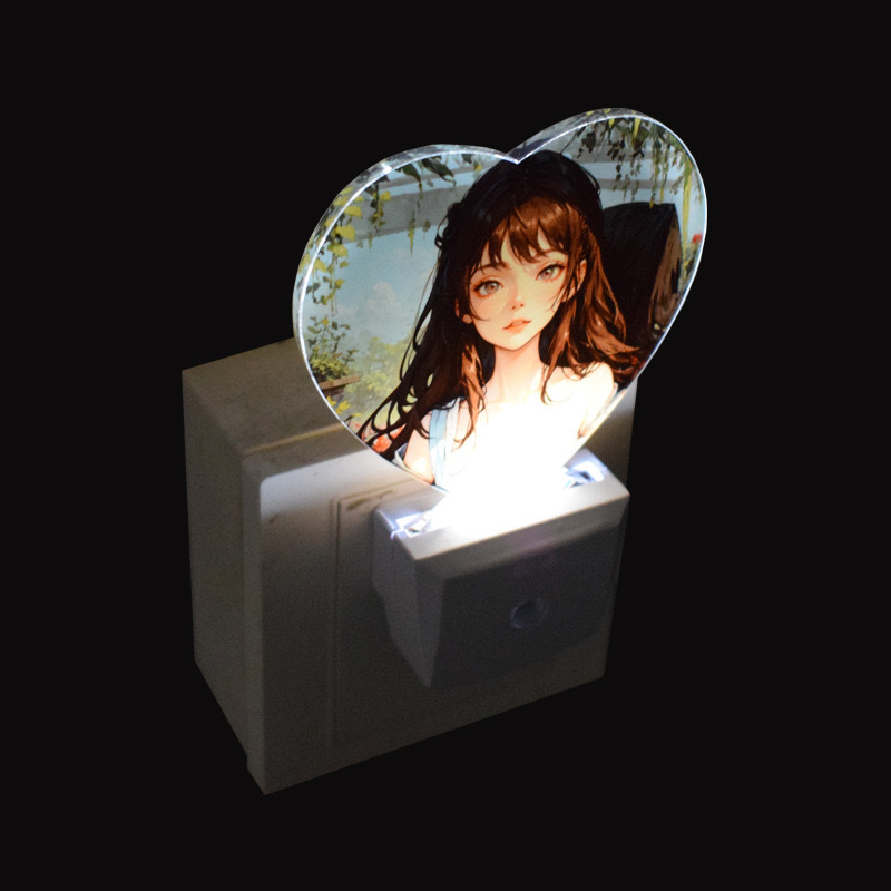 Alwin China RTS Hot Selling Sublimation Blank Acrylic LED Night Light US Plug