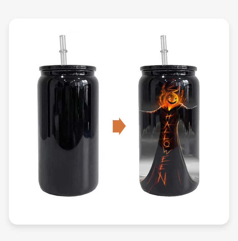 Alwin USA RTS 16oz Dark-Colored Sublimation Blank Beer Glass Can with Lid