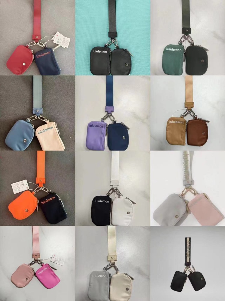 Alwin China RTS Lulu Lemon wallets Keychain Mxied Color Air Shipping