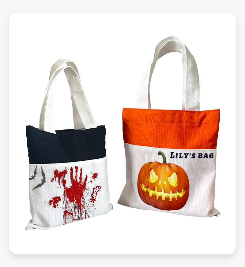 Alwin USA China RTS Reusable Pumpkin Sublimation Candy Bag for Halloween mixed color