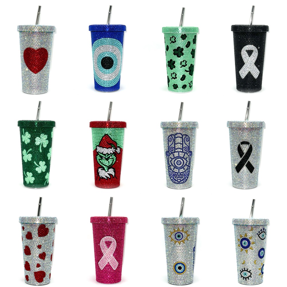 Alwin China RTS Rhinestone Encrusted Sparkling Bling Diamond Baseball 40oz Travel Mug with Handle Best Sell
