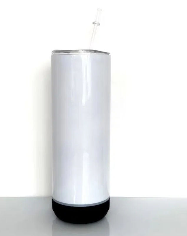 Alwin US warehouse RTS 20oz sublimation black speaker bottom tumblers with straw