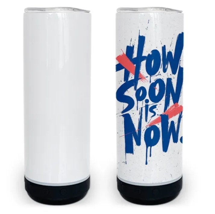 Alwin US warehouse RTS 20oz sublimation black speaker bottom tumblers with straw