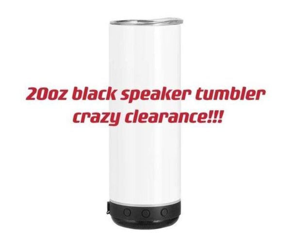 Alwin US warehouse RTS 20oz sublimation black speaker bottom tumblers with straw