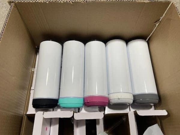 Alwin US warehouse RTS 20oz sublimation black speaker bottom tumblers with straw