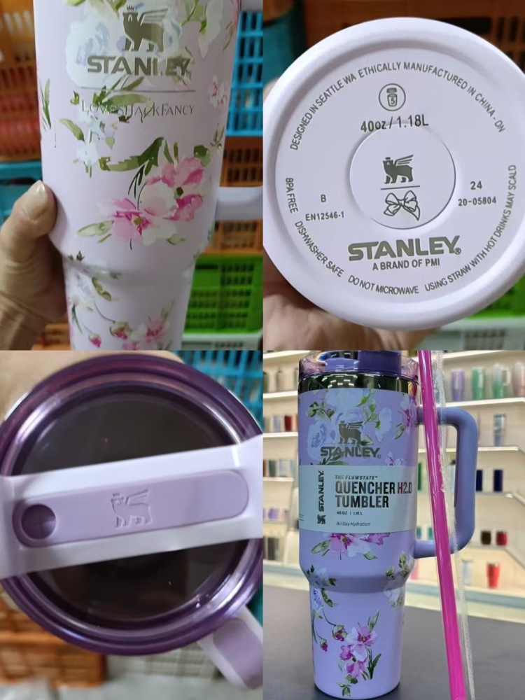Alwin China RTS New 40oz Stanley Flower Mixed Color with Handle Sea Shipping