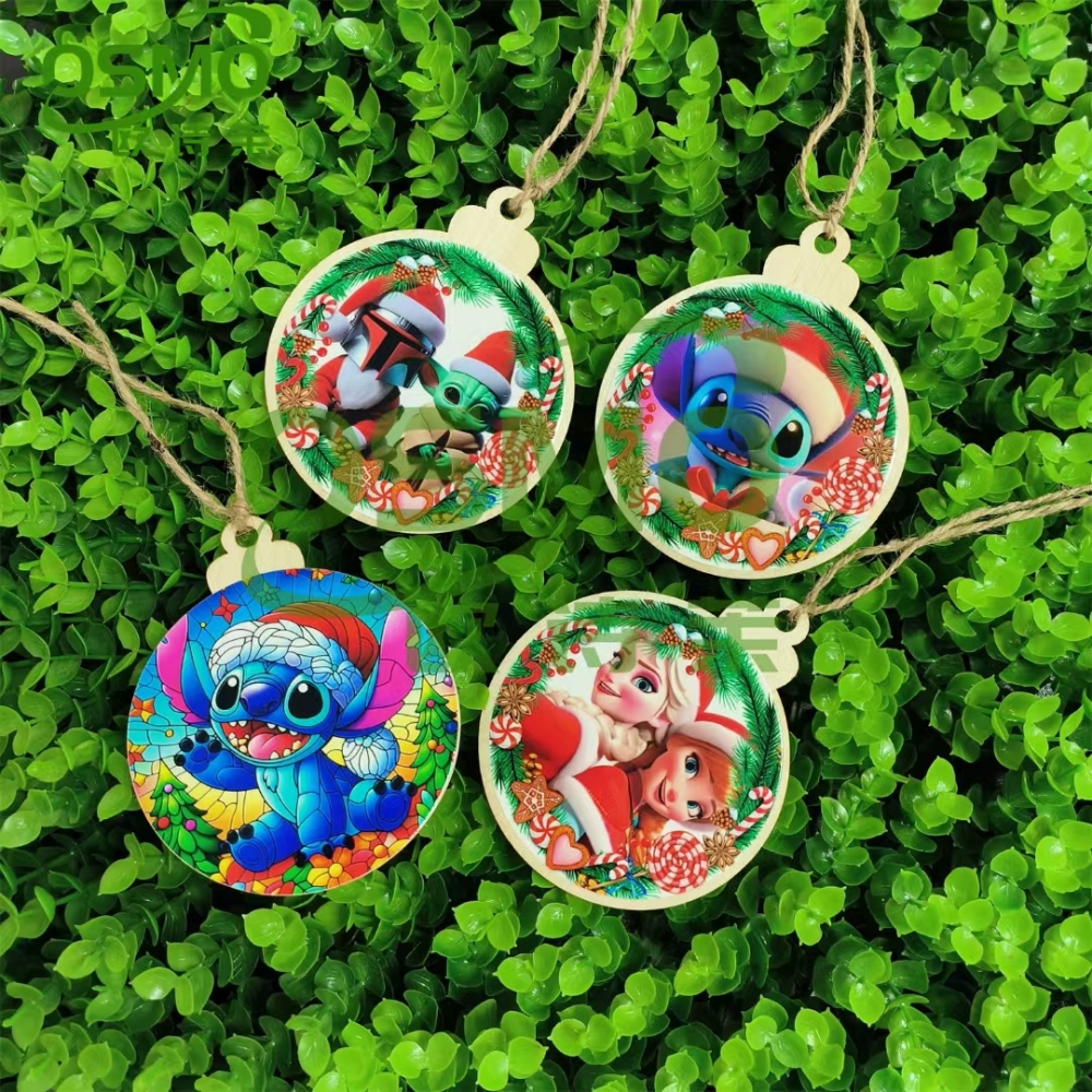 Alwin China RTS UV DTF Wraps Christmas Pendants Decals Mixed Color
