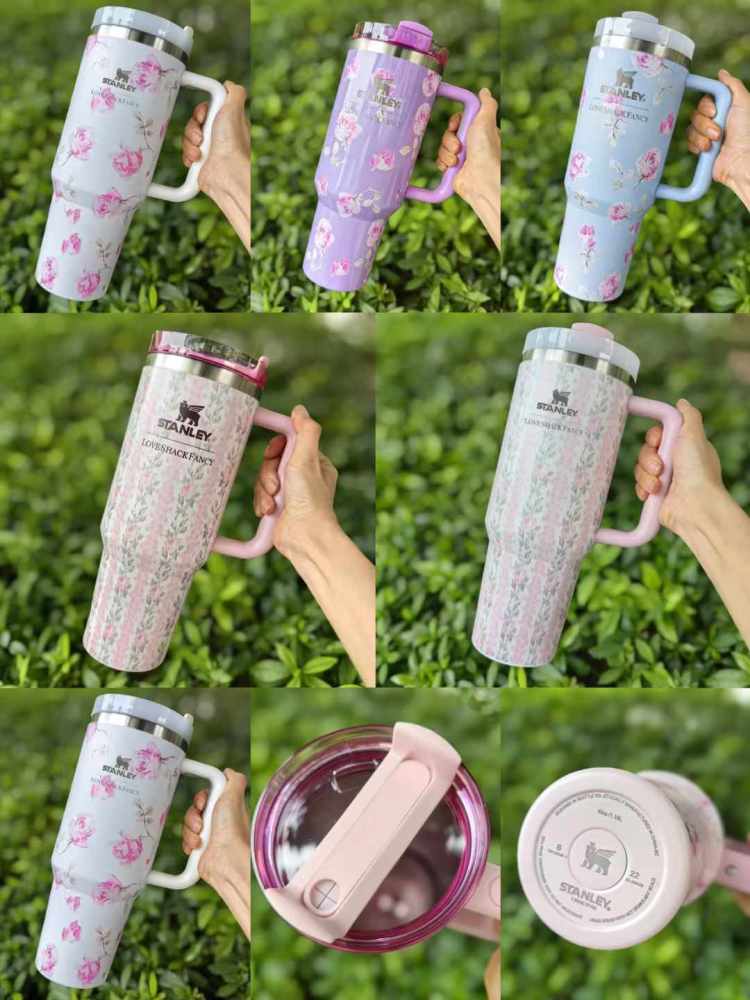 Alwin China RTS New 40oz Stanley Flower Mixed Color with Handle Sea Shipping