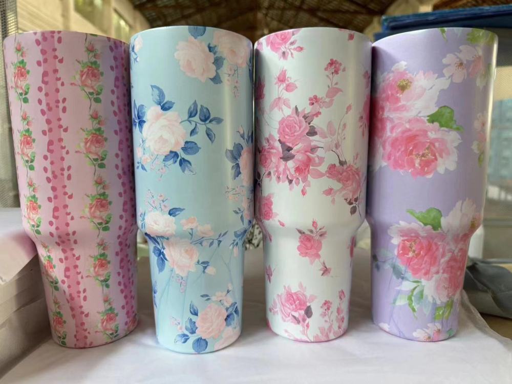 Alwin China RTS New 40oz Stanley Flower Mixed Color with Handle Sea Shipping