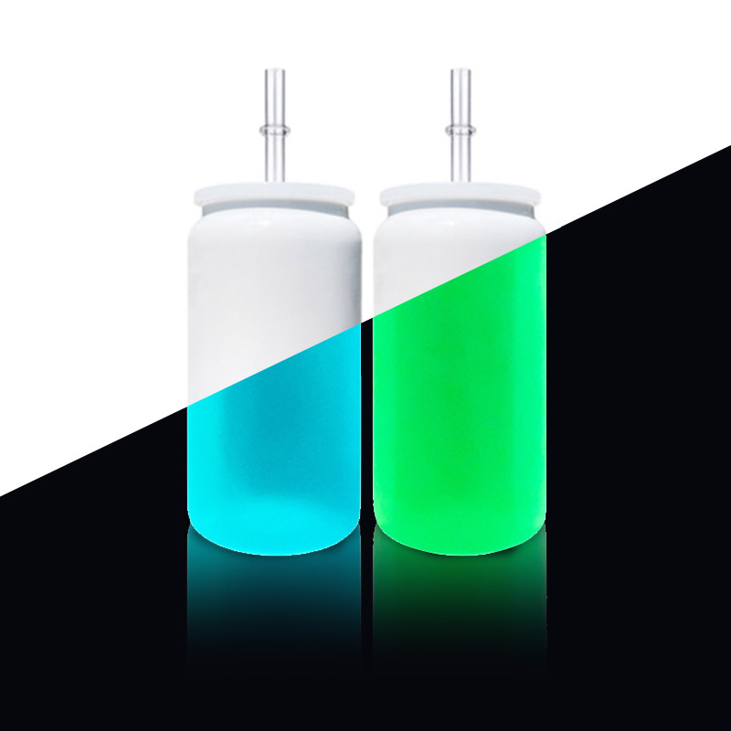 Alwin China RTS 16oz Stainless Steel Sublimation Glow in the Dark Blue Green Tumbler for Halloween