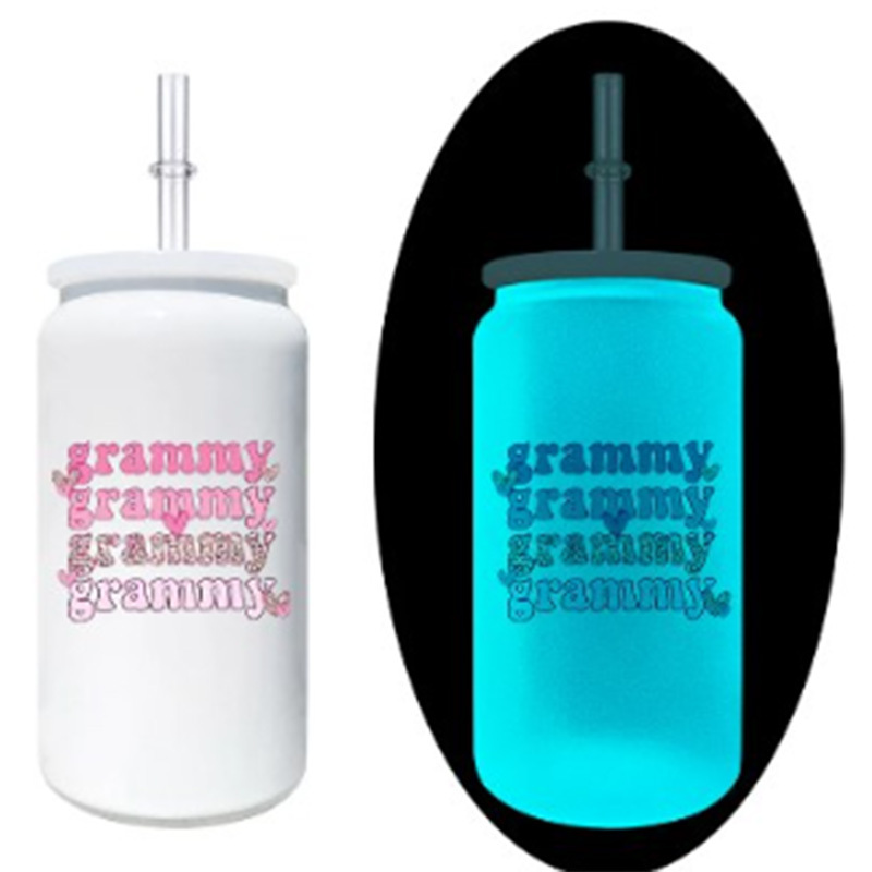 Alwin China RTS 16oz Stainless Steel Sublimation Glow in the Dark Blue Green Tumbler for Halloween