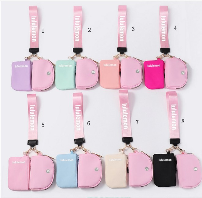 Alwin China RTS Lulu Lemon wallets Keychain Mxied Color Air Shipping