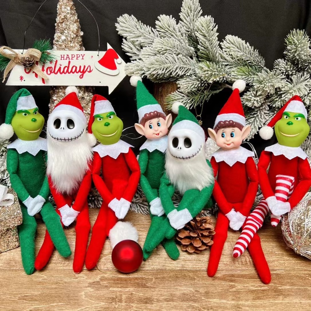 Alwin China RTS Christmas Hot Sale Grinch dolls and elf on shelf doll single pack and gift box pack