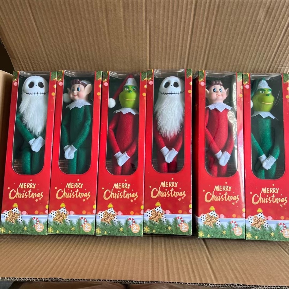 Alwin China RTS Christmas Hot Sale Grinch dolls and elf on shelf doll single pack and gift box pack