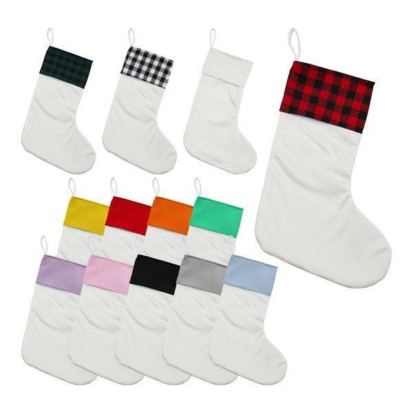 Alwin Christmas Sublimation Plaid Stocking China Warehouse Air Shipping