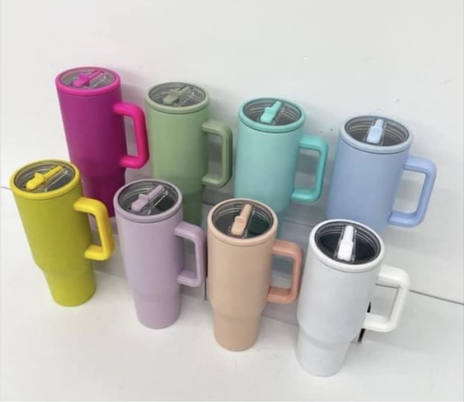 Alwin USA RTS 40 oz Macaron Color Leak Proof Lids with Straw mixed color
