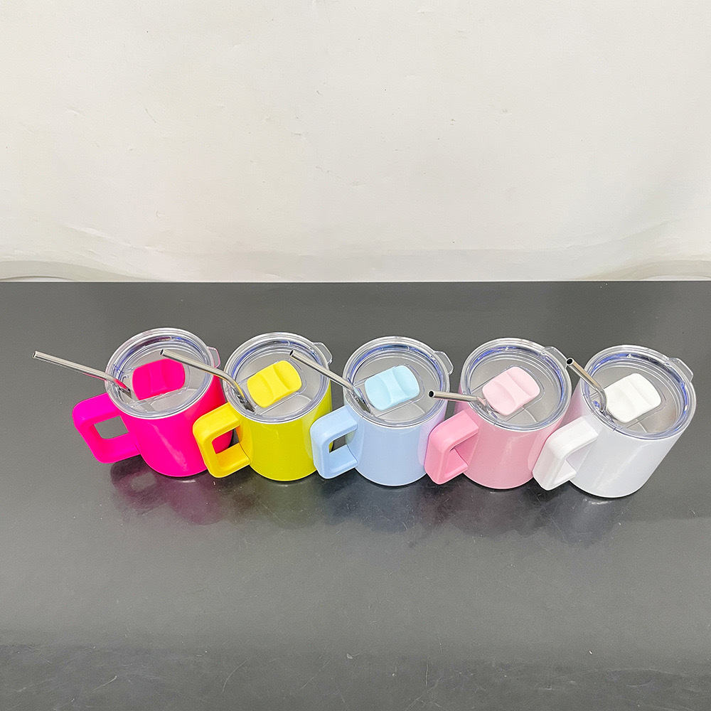 Alwin China RTS Macaron Sublimation 10oz Coffee Mugs with Removable Handle Mixed Color