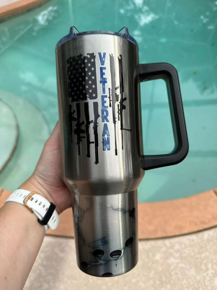 Alwin USA RTS 30oz Silver Sublimation Travel Mugs with Flip lids Clearance