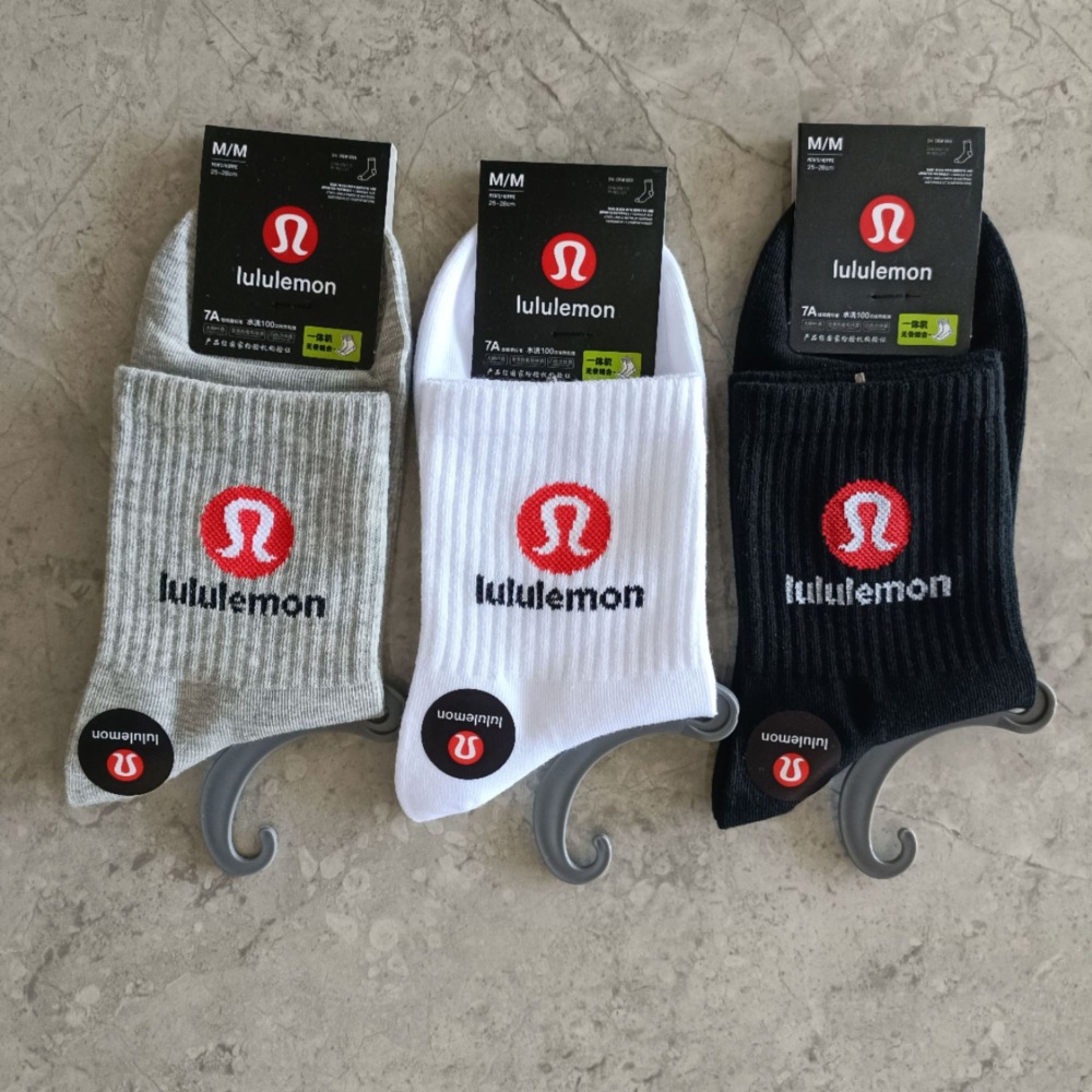 Alwin China RTS Lulu lemon Socks Winter Warm Embroidery Stockings Sport Hot Sale