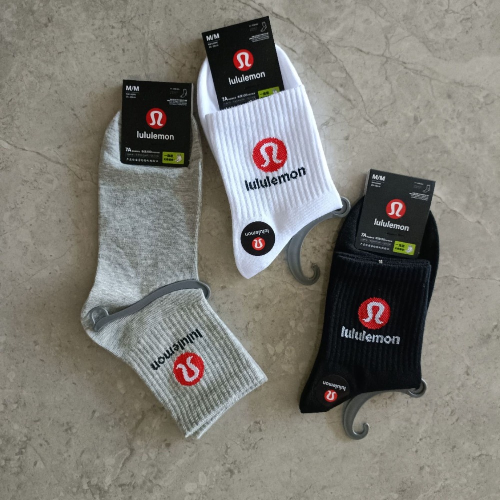 Alwin China RTS Lulu lemon Socks Winter Warm Embroidery Stockings Sport Hot Sale