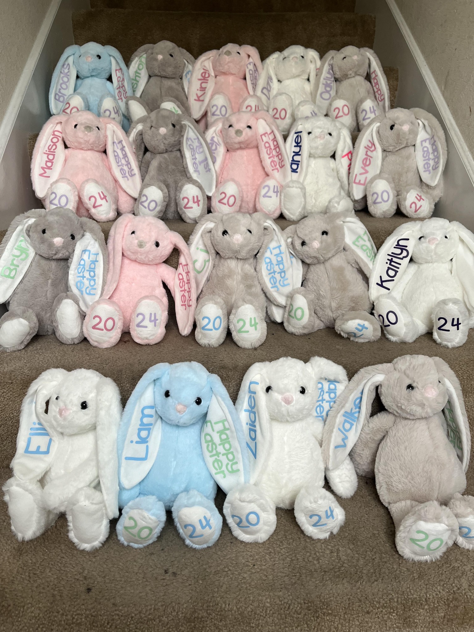 Alwin USA RTS Sublimation Easter Bunny Rabbit Toy Mixed Color with shirt