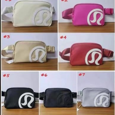 Alwin China RTS Lulu lemon 2L Cross-border Hot Selling Amazon Large Capacity Nylon Waterproof Sports Outdoor Waist Bag Chest Bag Crossbody Bag