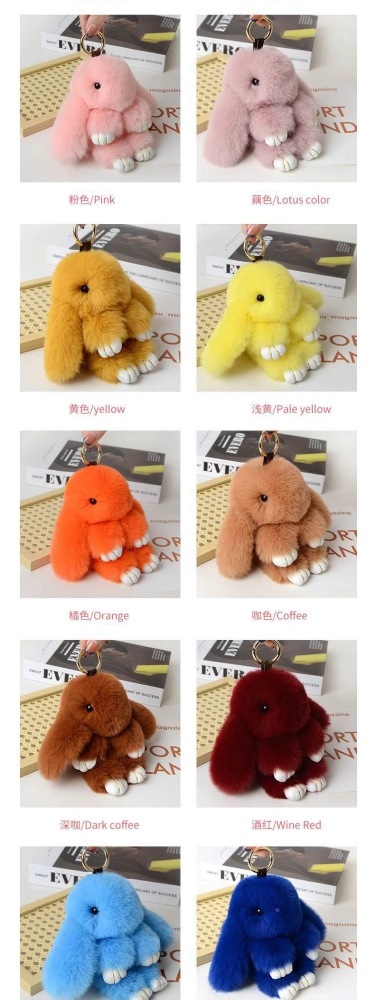 Alwin China RTS Imitation Rex Rabbit Fur Plush Bunny Pendant Little Rabbit Bag Hanging Pendant Meng Meng Rabbit Pendant Plush