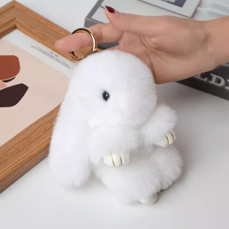 Alwin China RTS Imitation Rex Rabbit Fur Plush Bunny Pendant Little Rabbit Bag Hanging Pendant Meng Meng Rabbit Pendant Plush