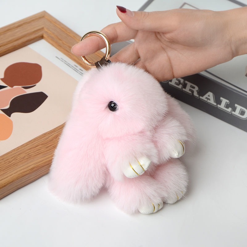 Alwin China RTS Imitation Rex Rabbit Fur Plush Bunny Pendant Little Rabbit Bag Hanging Pendant Meng Meng Rabbit Pendant Plush