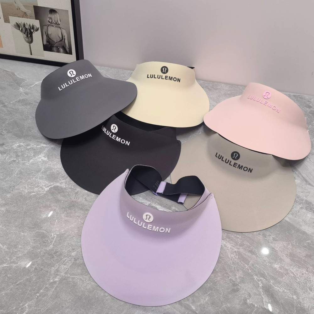 Alwin China RTS Lulu Lemon New Sun Protection Hat UV protection Hollow top Large brim seamless sunshade foldable sports sun hat
