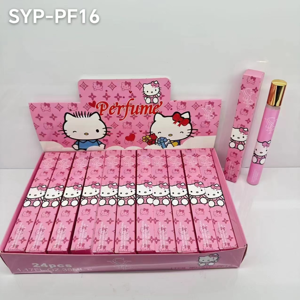 Alwin China RTS Perfume Hellokitty Stitch Labubu Cartoon Perfume Spray 24pcs/box
