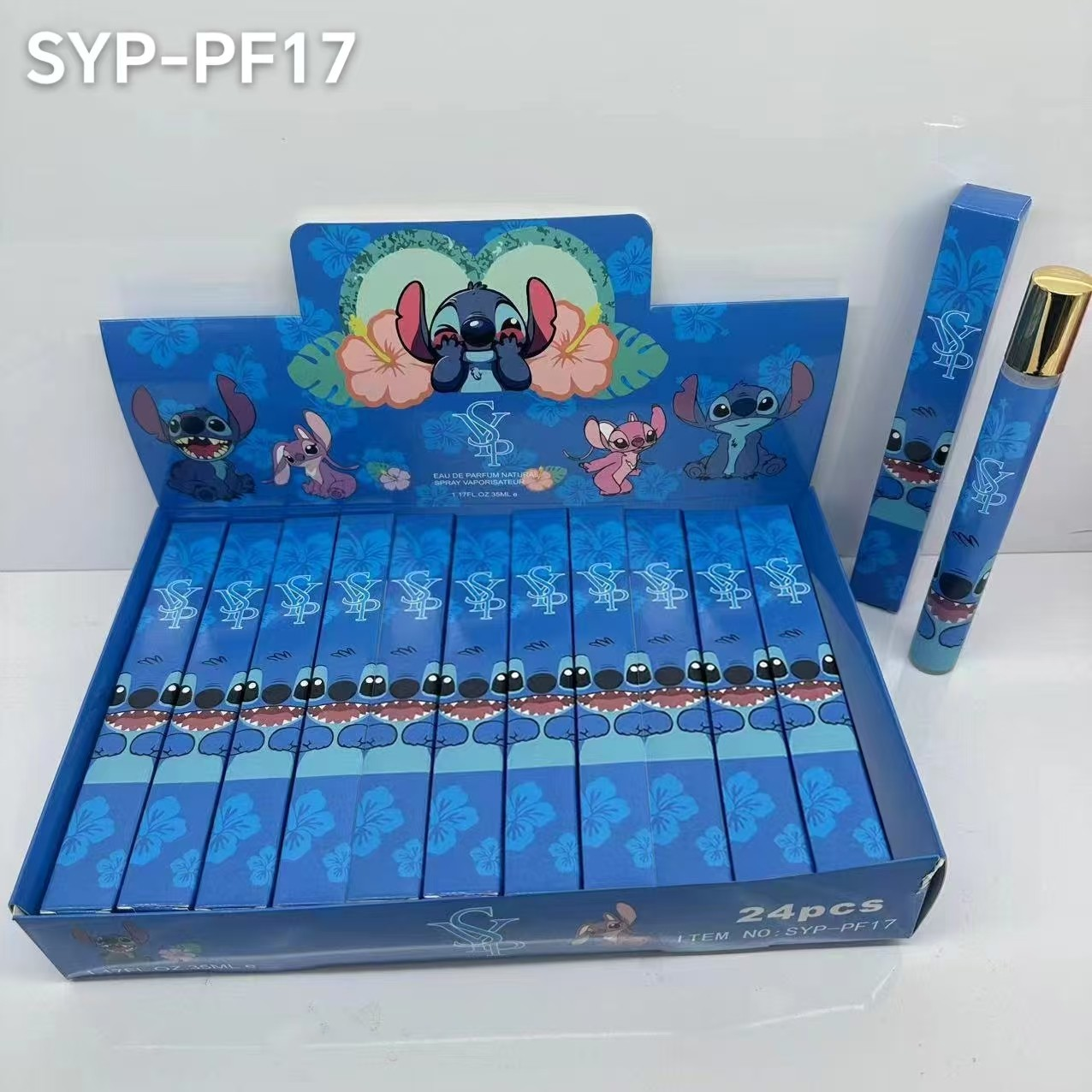 Alwin China RTS Perfume Hellokitty Stitch Labubu Cartoon Perfume Spray 24pcs/box