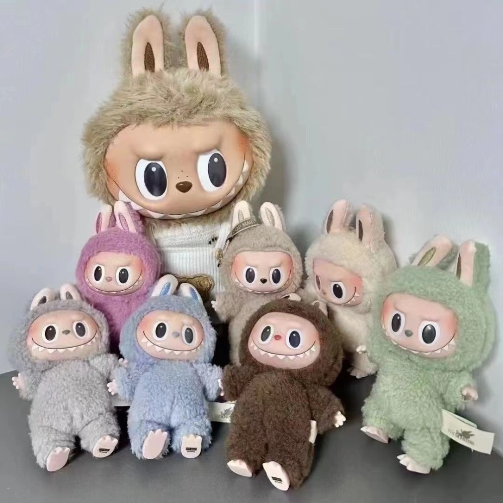 Alwin China RTS Cute Labubu Plush Doll Macaron Color Clothes Handmade Pendant