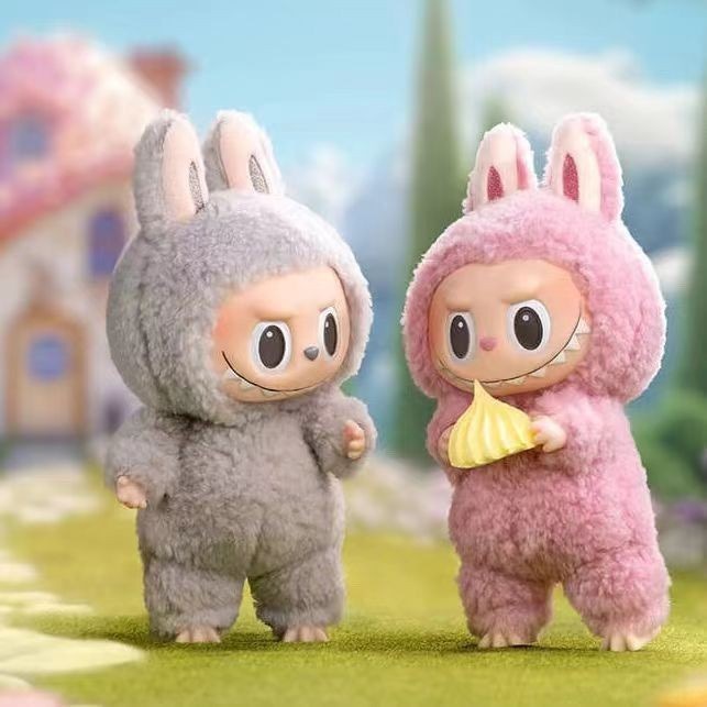 Alwin China RTS Cute Labubu Plush Doll Macaron Color Clothes Handmade Pendant