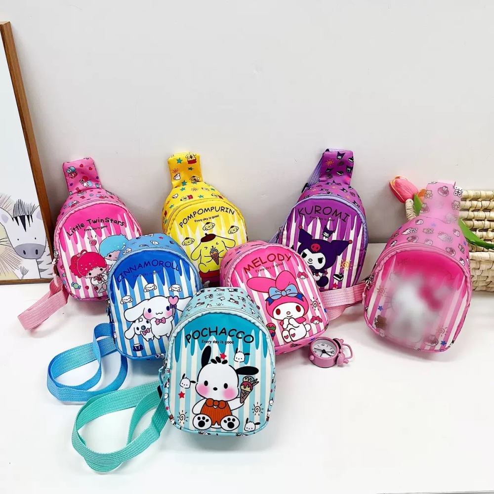 Alwin China RTS Cute Sanrio Cartoon Labubu Kids Crossbody Bags Stitch Kuromi Kapibar Hot Sale