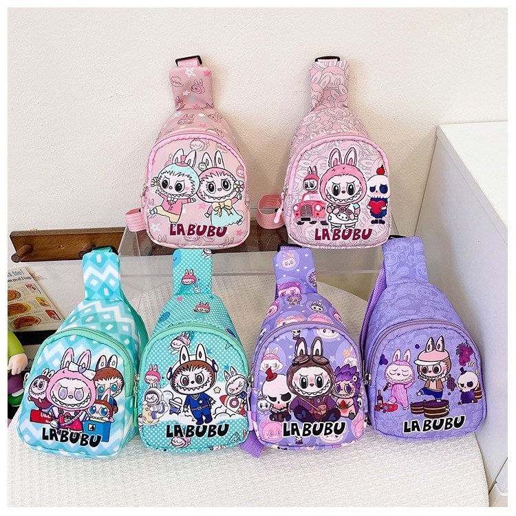 Alwin China RTS Cute Sanrio Cartoon Labubu Kids Crossbody Bags Stitch Kuromi Kapibar Hot Sale