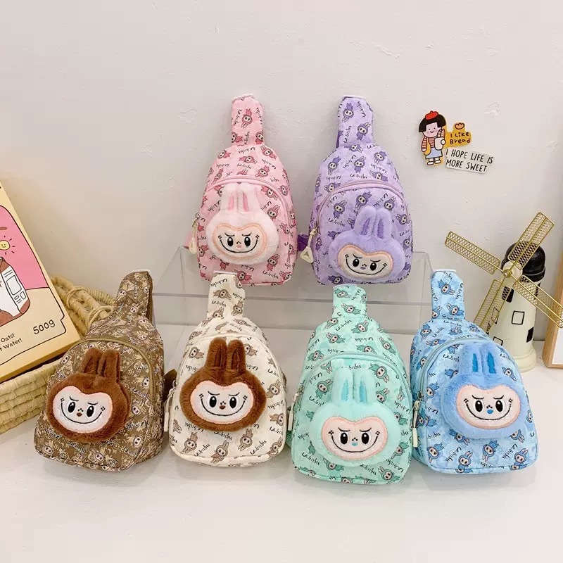 Alwin China RTS Cute Sanrio Cartoon Labubu Kids Crossbody Bags Stitch Kuromi Kapibar Hot Sale