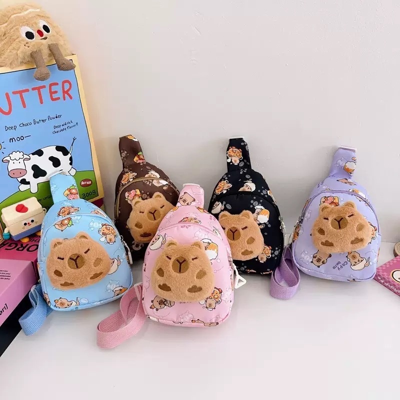 Alwin China RTS Cute Sanrio Cartoon Labubu Kids Crossbody Bags Stitch Kuromi Kapibar Hot Sale