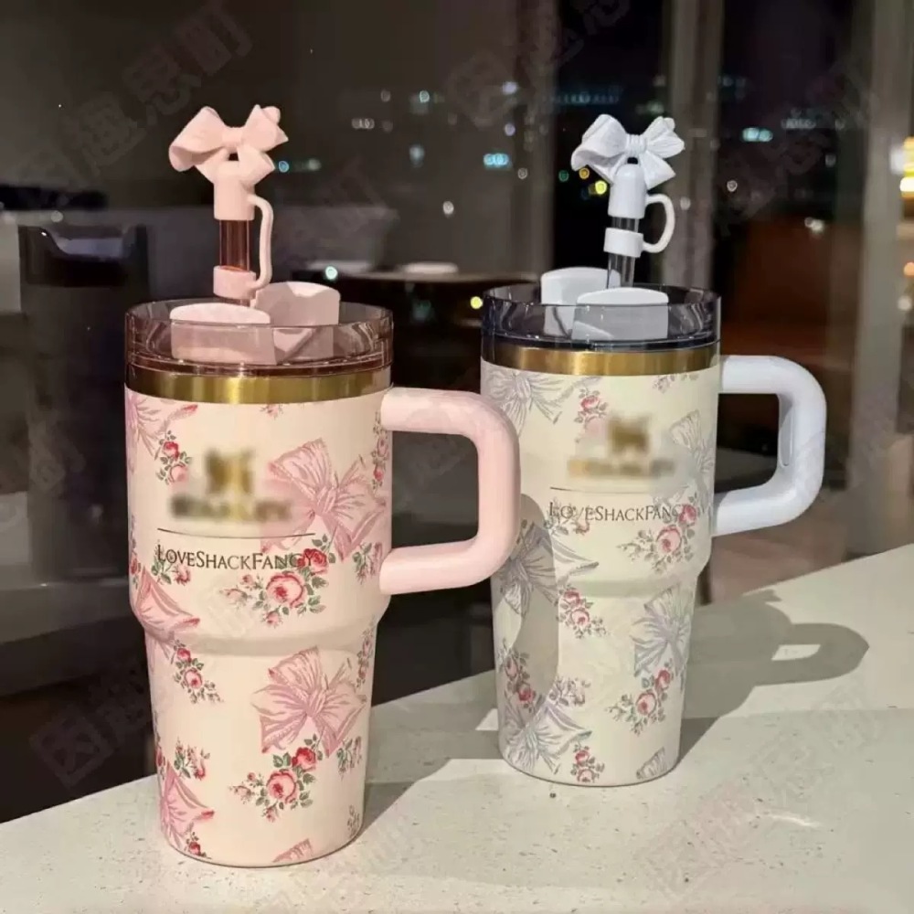 Alwin China RTS 20oz Flora Love Shack Stanley Mug with Gift Box Hot Sale