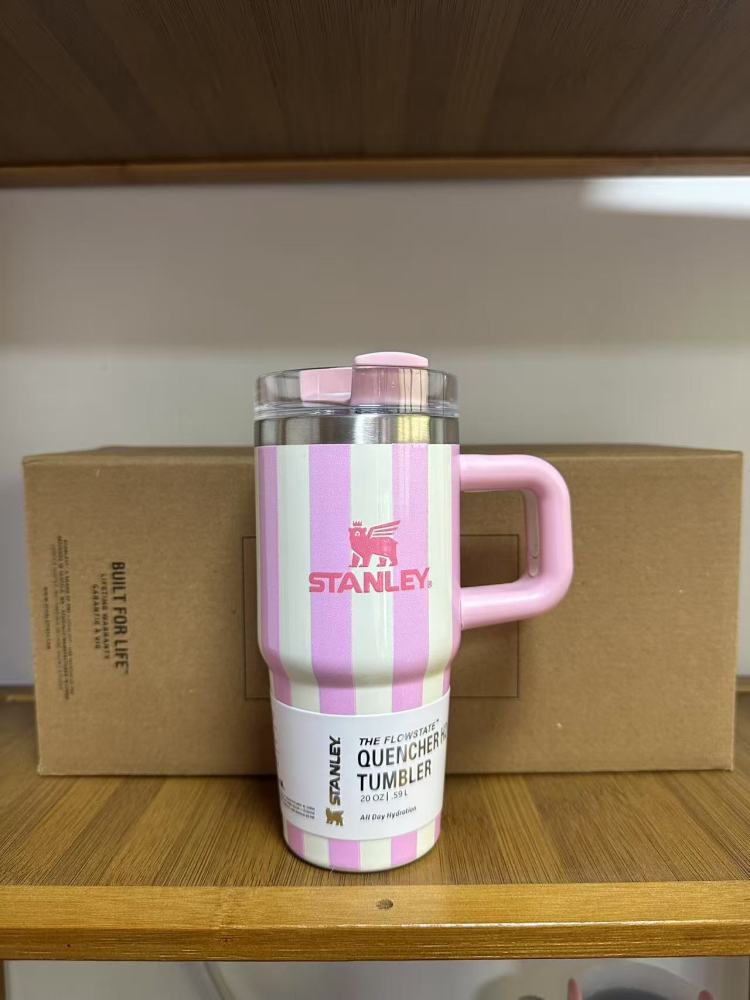 Alwin China RTS New Hot Sale 40oz 30oz 20oz 14oz Stanley Stripe Mug with Logo and Brown box Mixed Color