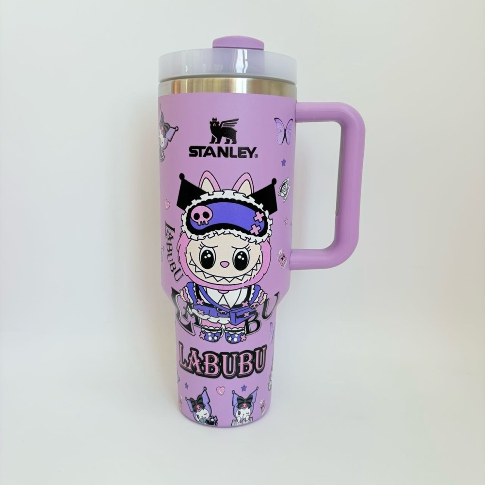Alwin China RTS Hot Sale 20oz 30oz 40oz Labubu Stanley Mug with logo and box Mixed Designs