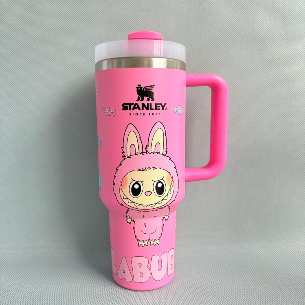 Alwin China RTS Hot Sale 20oz 30oz 40oz Labubu Stanley Mug with logo and box Mixed Designs