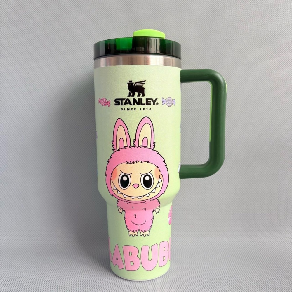 Alwin China RTS Hot Sale 20oz 30oz 40oz Labubu Stanley Mug with logo and box Mixed Designs