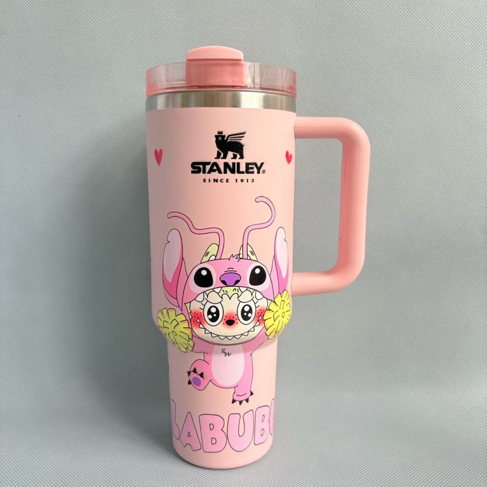 Alwin China RTS Hot Sale 20oz 30oz 40oz Labubu Stanley Mug with logo and box Mixed Designs