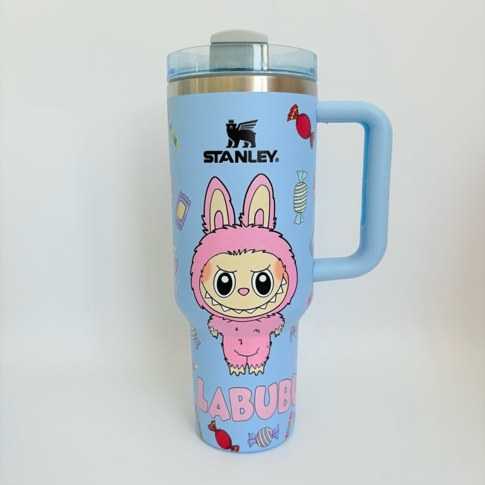 Alwin China RTS Hot Sale 20oz 30oz 40oz Labubu Stanley Mug with logo and box Mixed Designs
