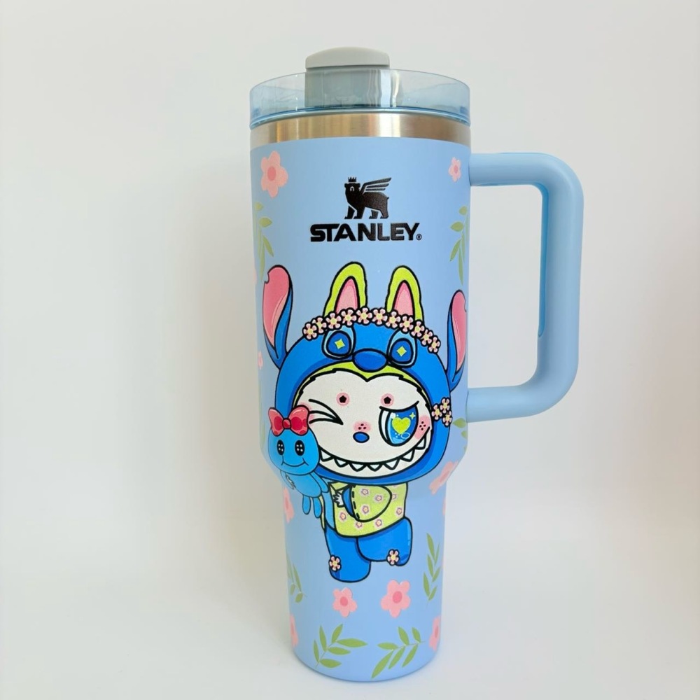 Alwin China RTS Hot Sale 20oz 30oz 40oz Labubu Stanley Mug with logo and box Mixed Designs